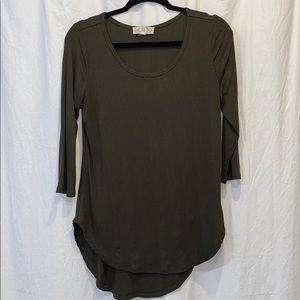 Olive Green High-Low Tee